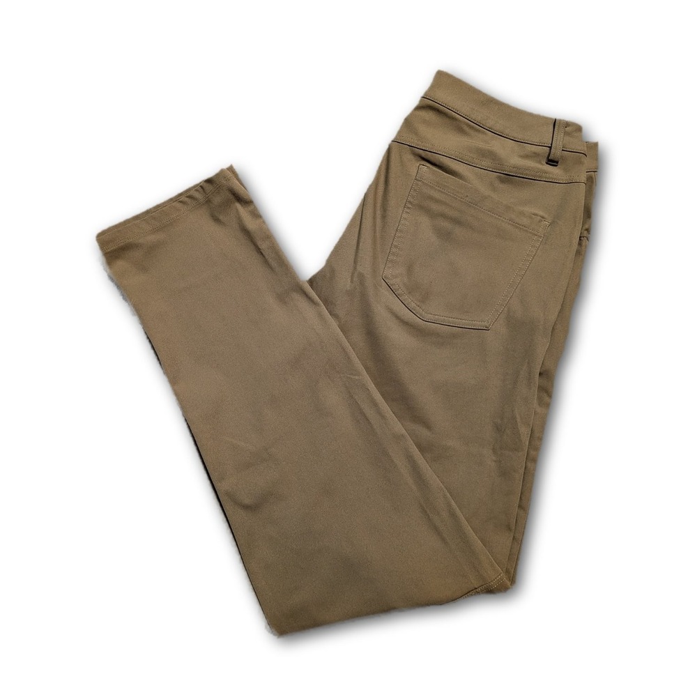 Lululemon Mens Pants Tan 33x32 Woven Stretch Breathable Pockets Belt Loops Size